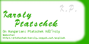 karoly ptatschek business card